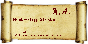 Miskovity Alinka névjegykártya